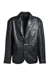 LEATHER TAILORED JACKET / BLACK 