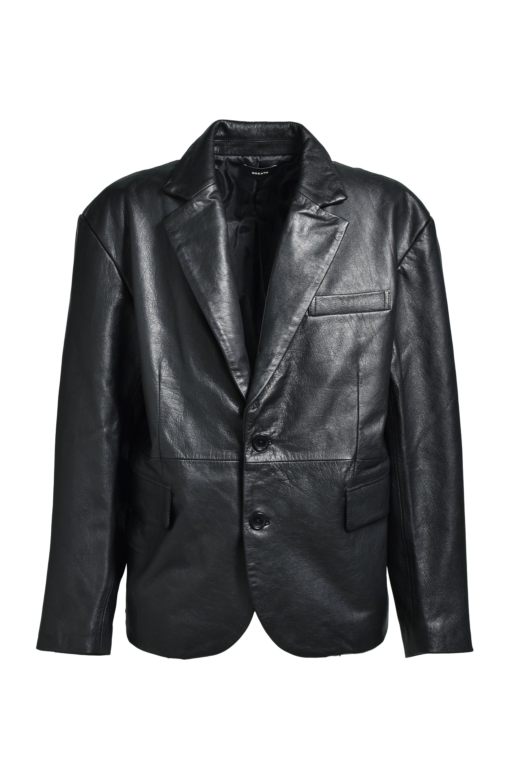 LEATHER TAILORED JACKET / BLACK 