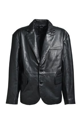LEATHER TAILORED JACKET / BLACK 