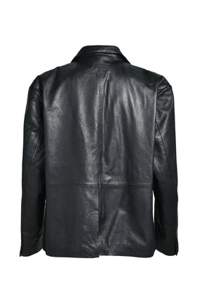 LEATHER TAILORED JACKET / BLACK 