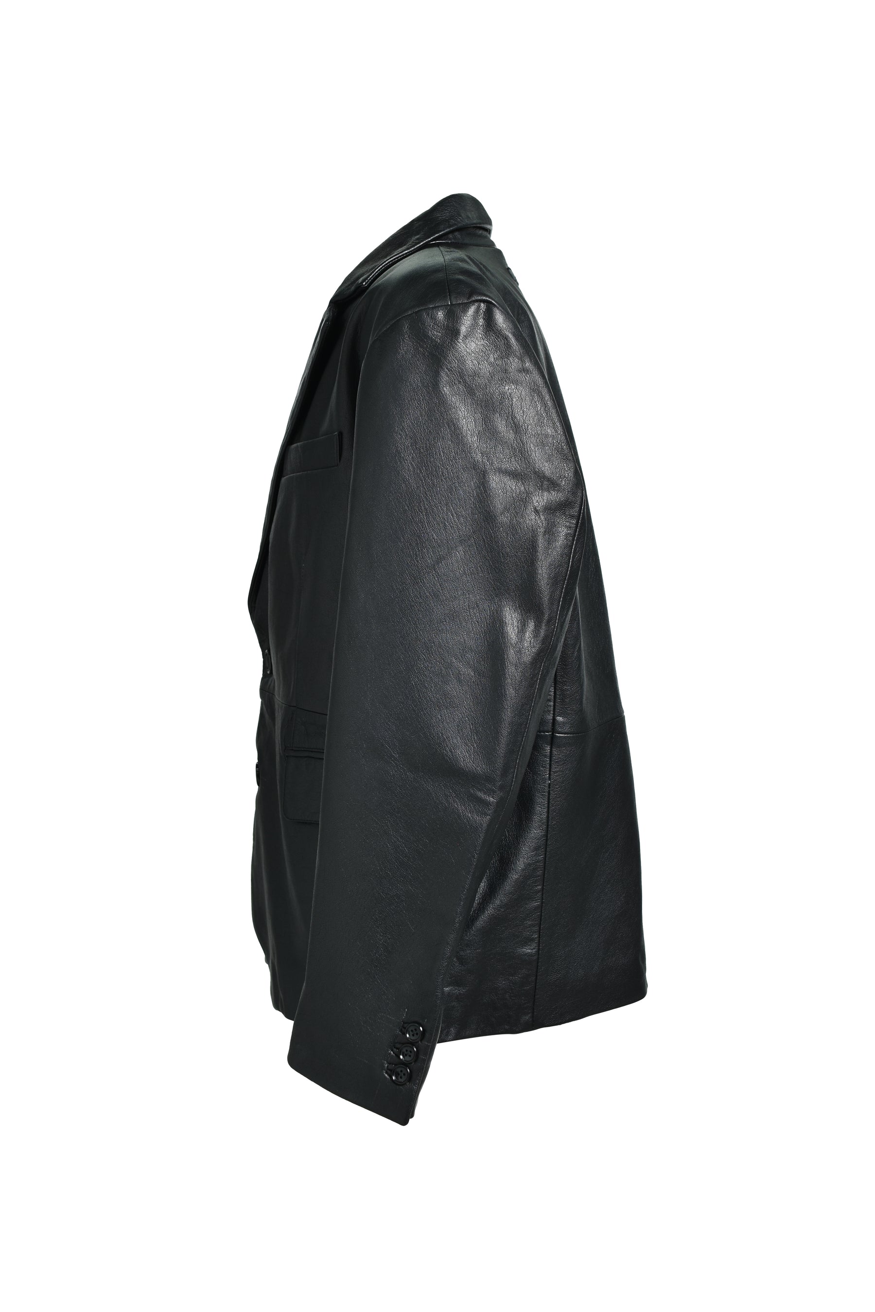 LEATHER TAILORED JACKET / BLACK 