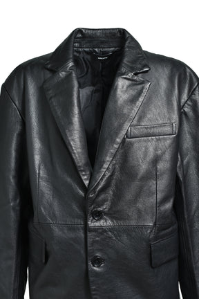 LEATHER TAILORED JACKET / BLACK 