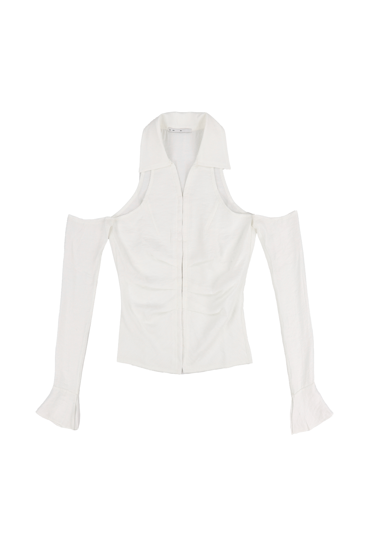 SHOULDER HOLE COLLAR BLOUSE / WHT