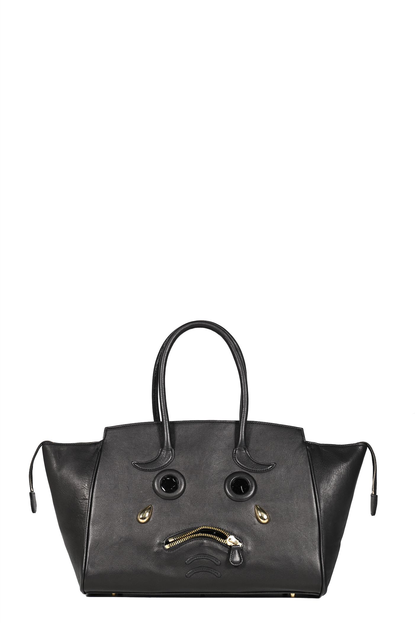 PLEADING EMOJI LEATHER BAG / BLK