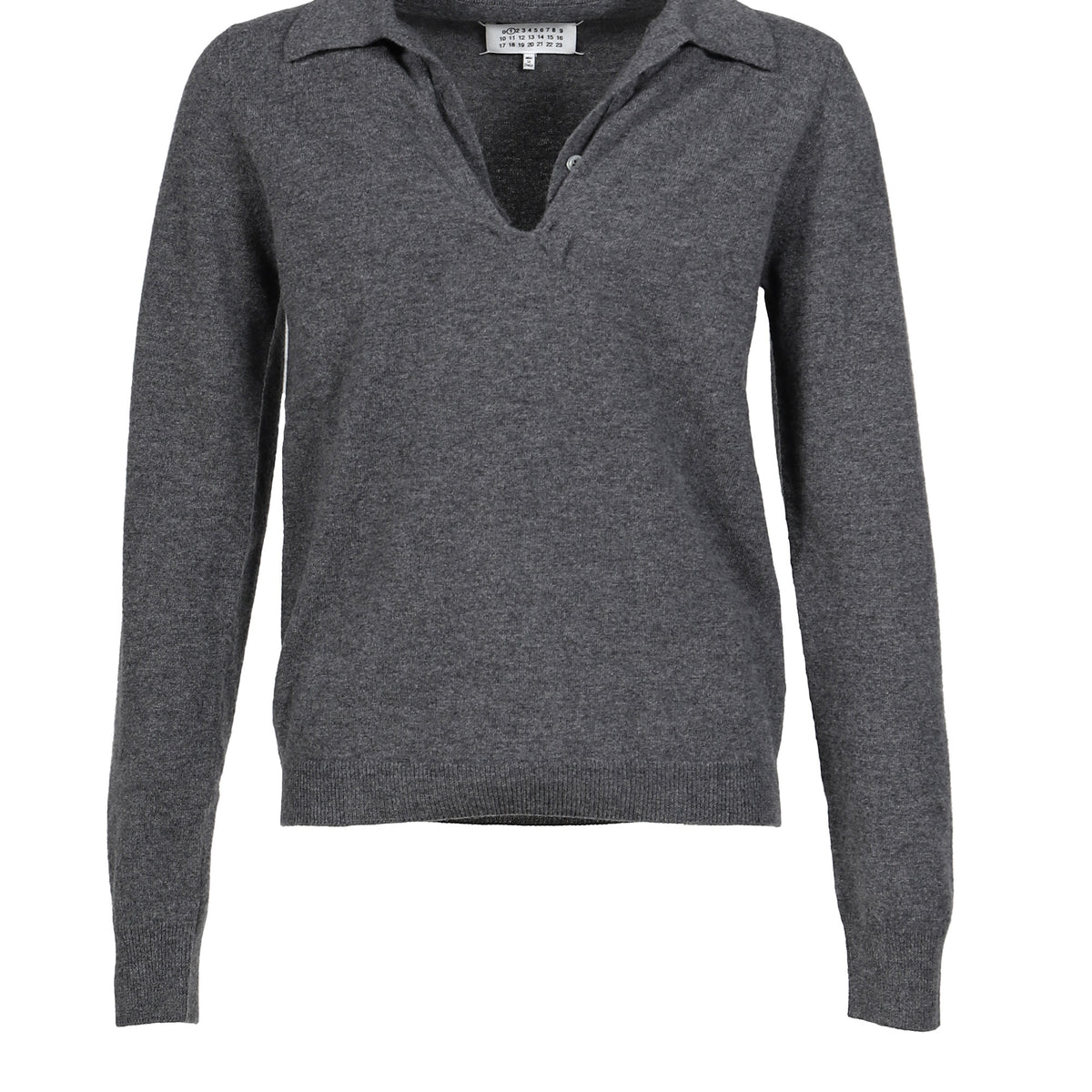 Maison Margiela FW26 TWIST LAMBSWOOL POLO / MEDIUM GRY - NUBIAN