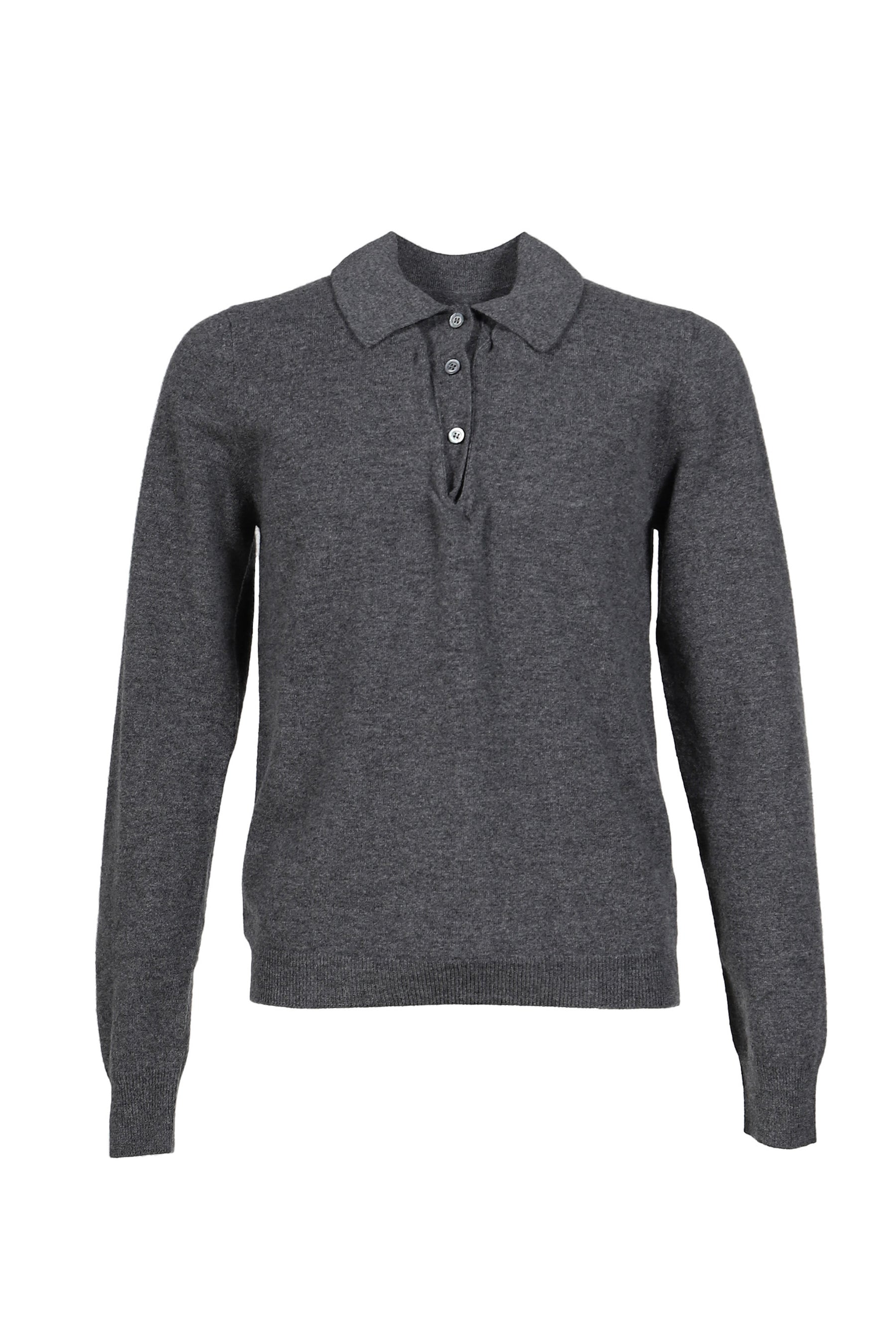 TWIST LAMBSWOOL POLO / MEDIUM GRY