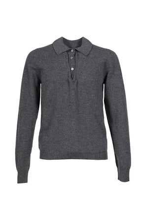 TWIST LAMBSWOOL POLO / MEDIUM GRY