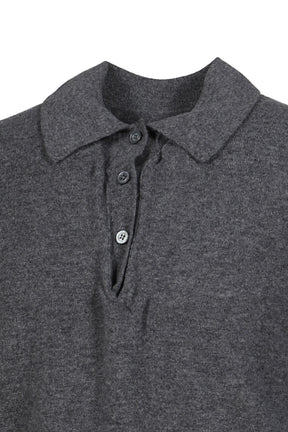 TWIST LAMBSWOOL POLO / MEDIUM GRY