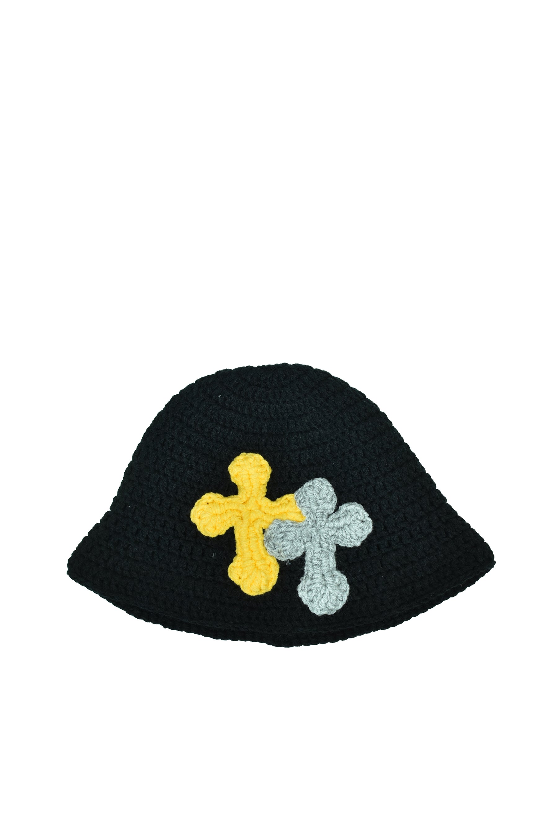 帽子 Y.A.R.N. 3D Cross Handmade Knit hat YARN FW25 NUBIAN Exclusive 3D CROSS KNITHAT / BLACK - NUBIAN