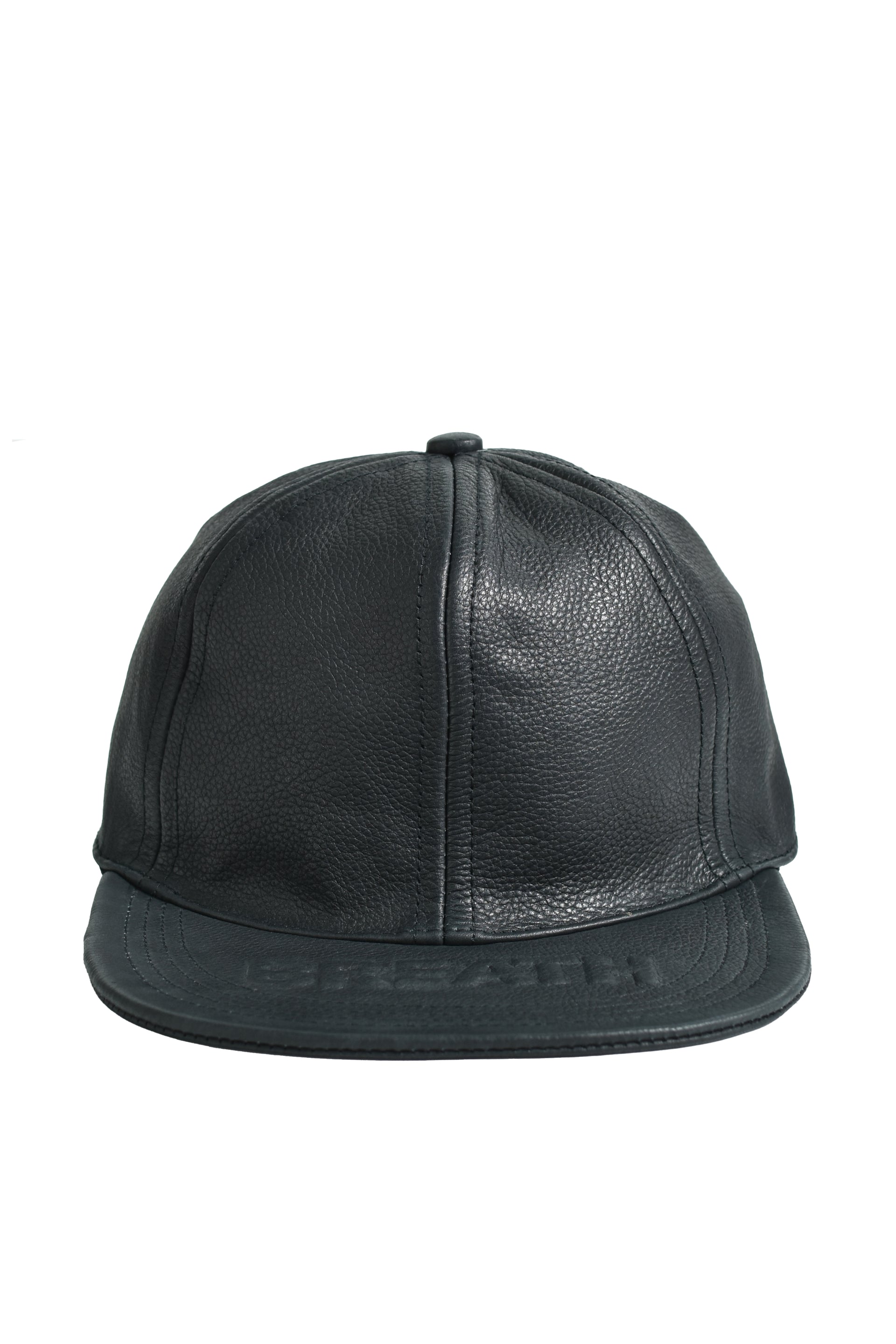 EMBOSS LEATHER CAP / BLK