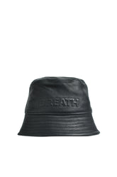 EMBOSS LEATHER HAT / BLACK 
