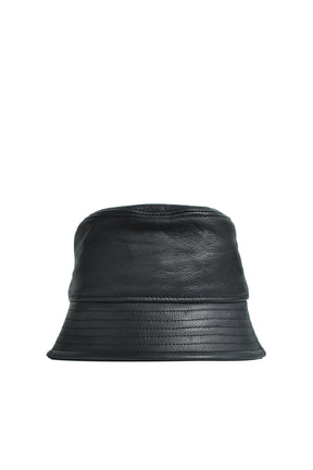 EMBOSS LEATHER HAT / BLACK 