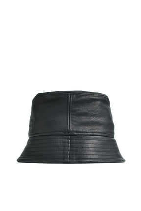 EMBOSS LEATHER HAT / BLACK 