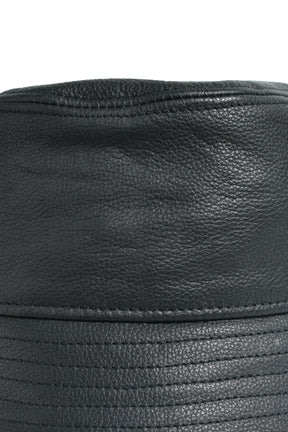 EMBOSS LEATHER HAT / BLACK 