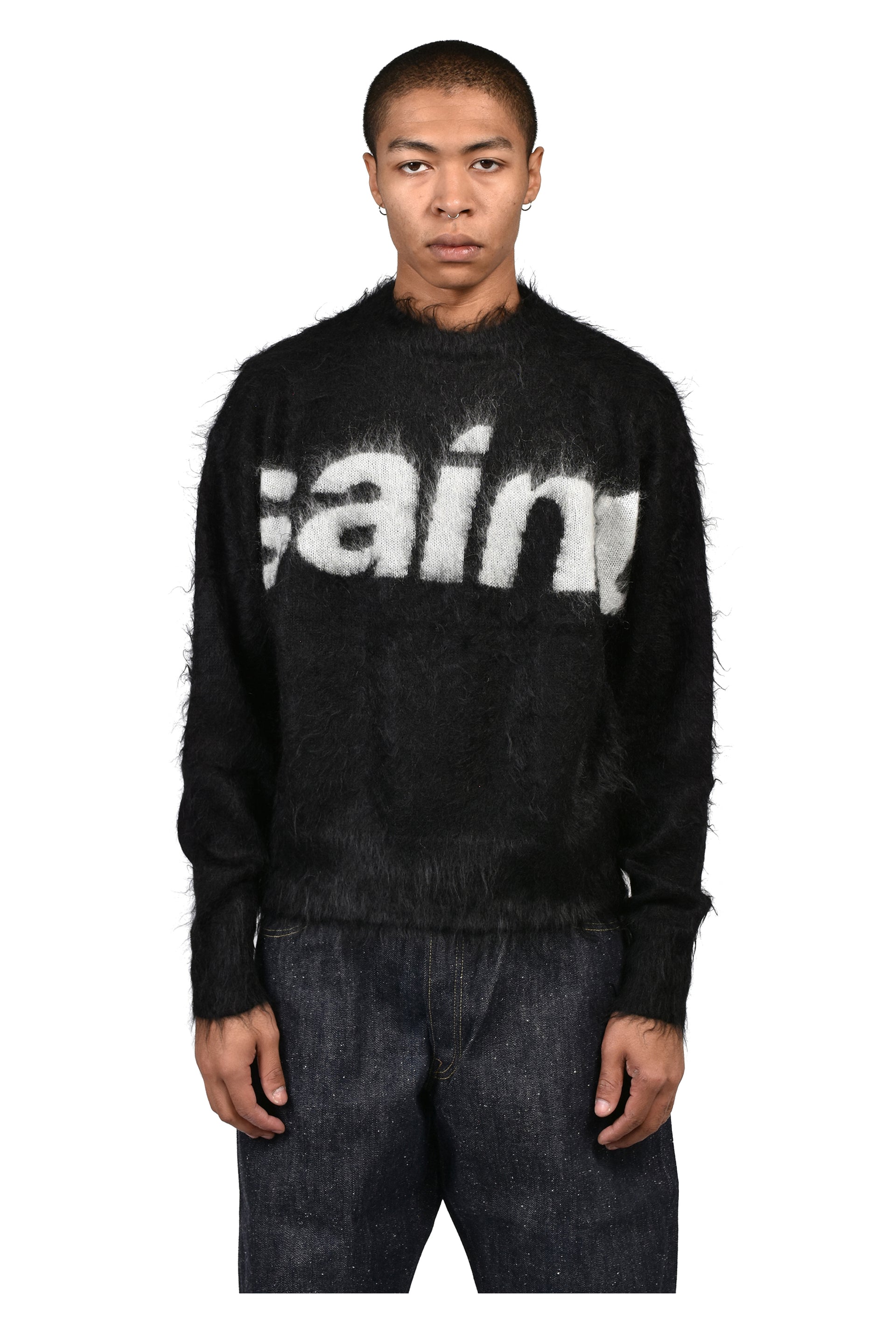 MOHAIR CREW KNIT/SAINT / BLK