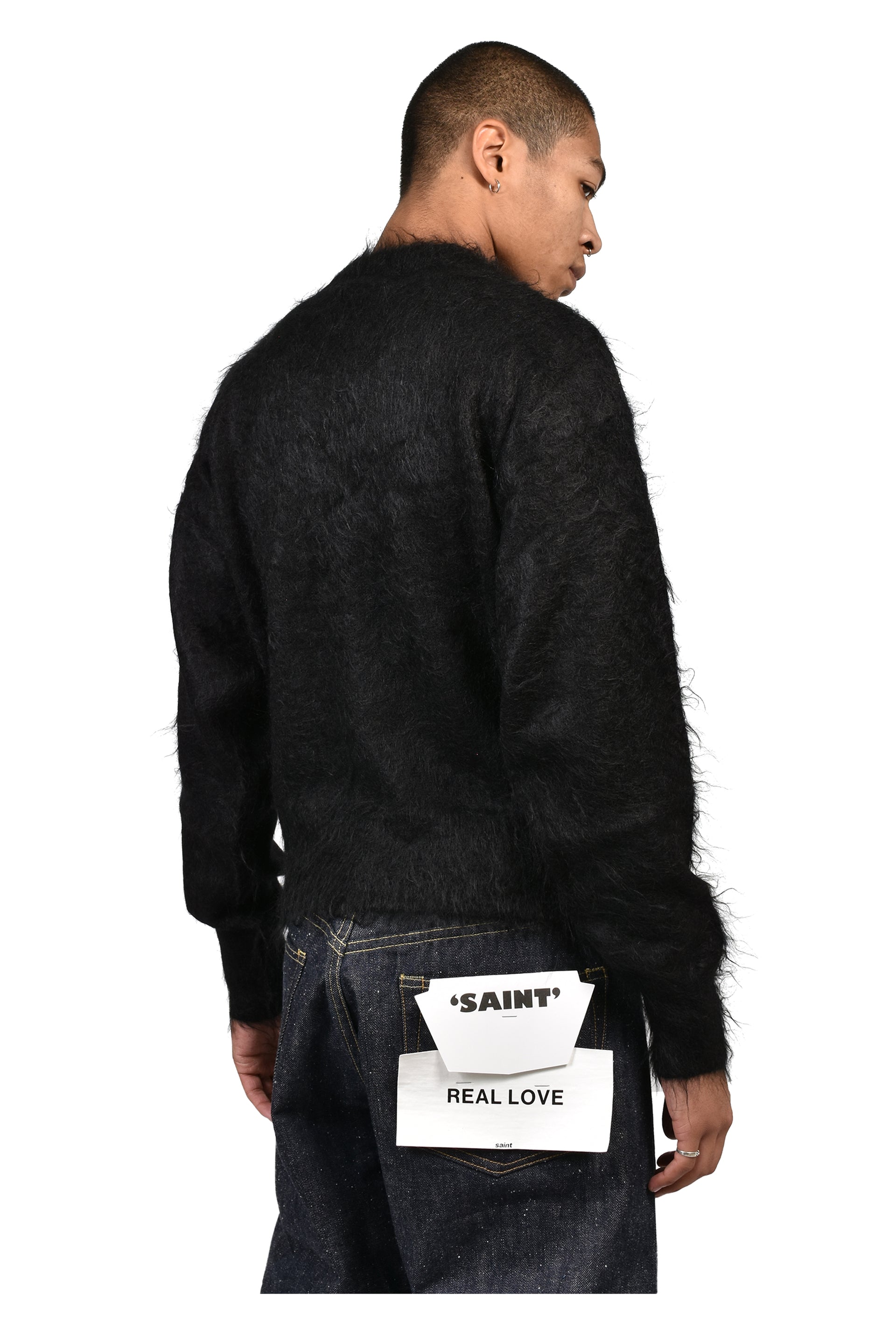 MOHAIR CREW KNIT/SAINT / BLK