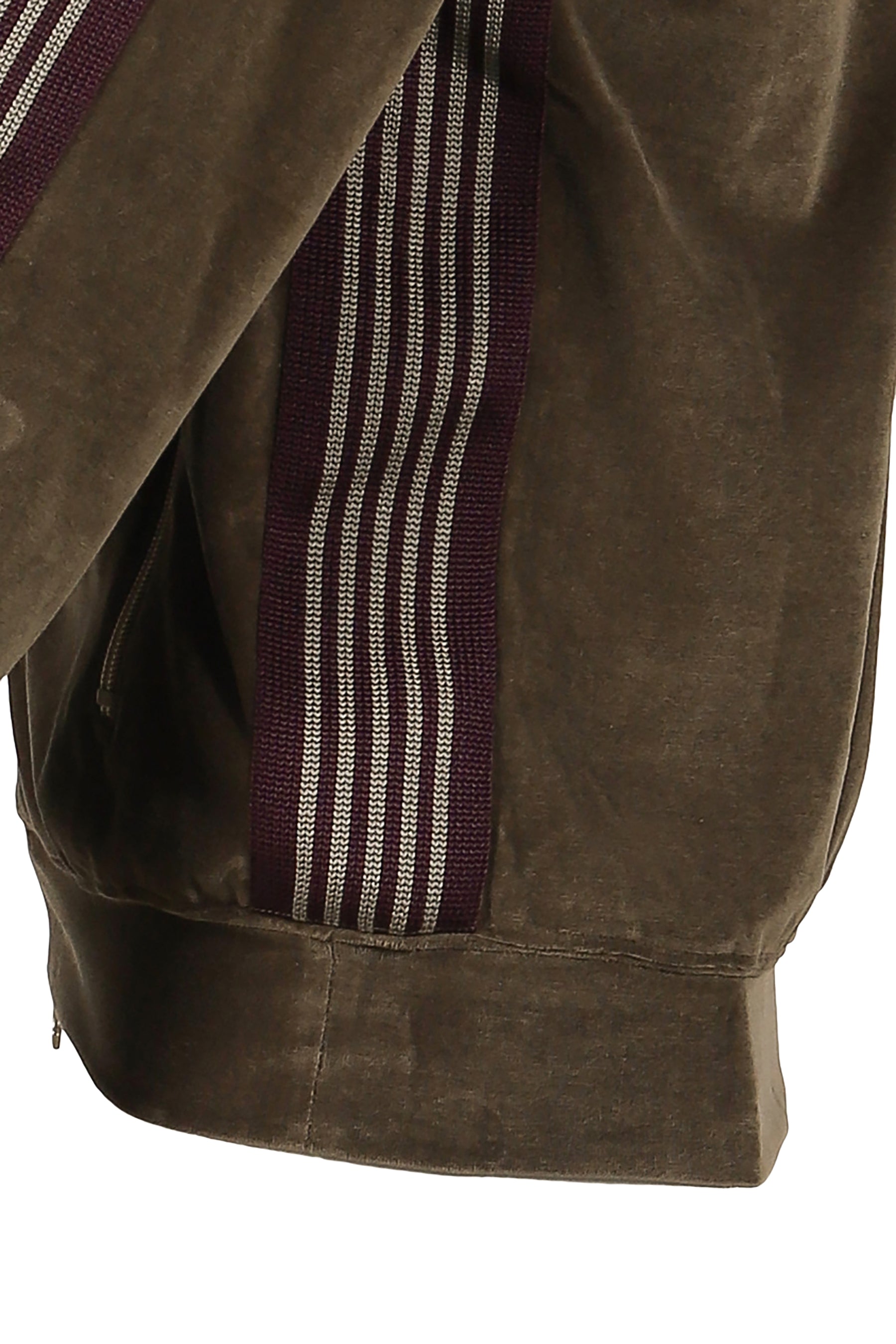 RIB COLLAR TRACK JACKET - C/PE VELOUR / TAUPE