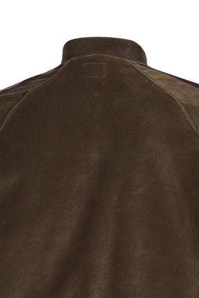RIB COLLAR TRACK JACKET - C/PE VELOUR / TAUPE