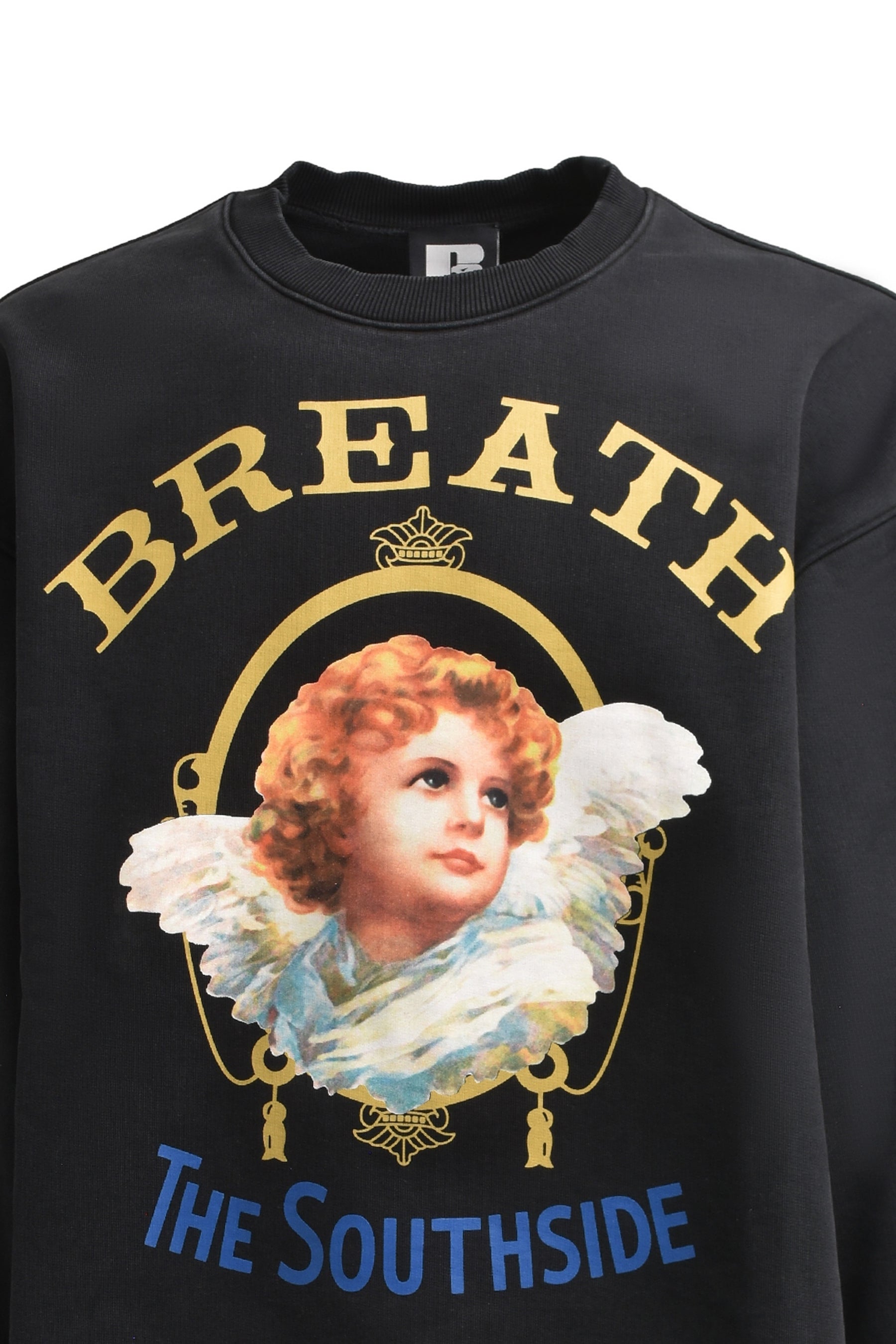 SOUTH SIDE ANGEL LOGO CREW SWEAT / BLK