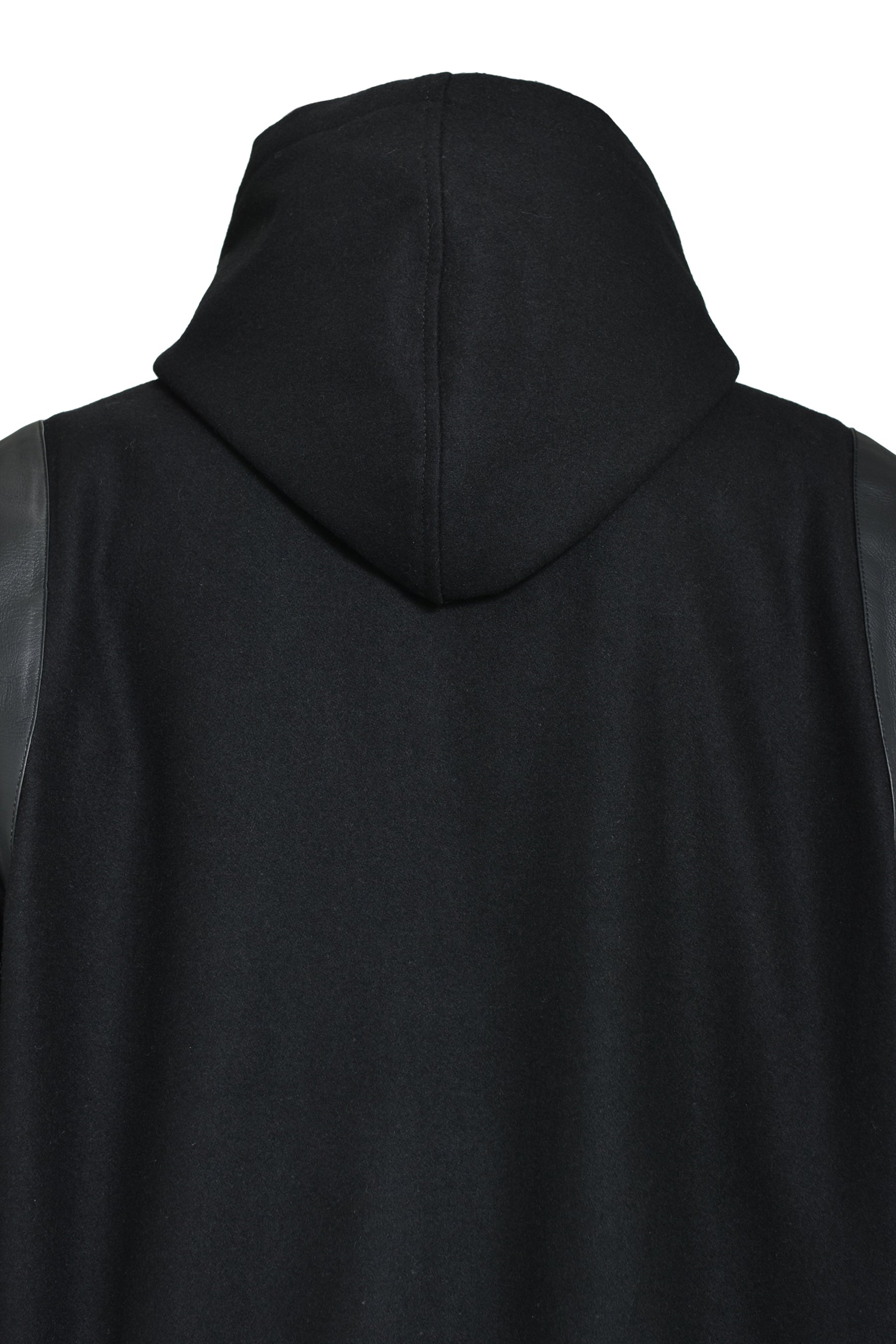ARCH LOGO HOODED VERSITY JACKET / BLK BLK 