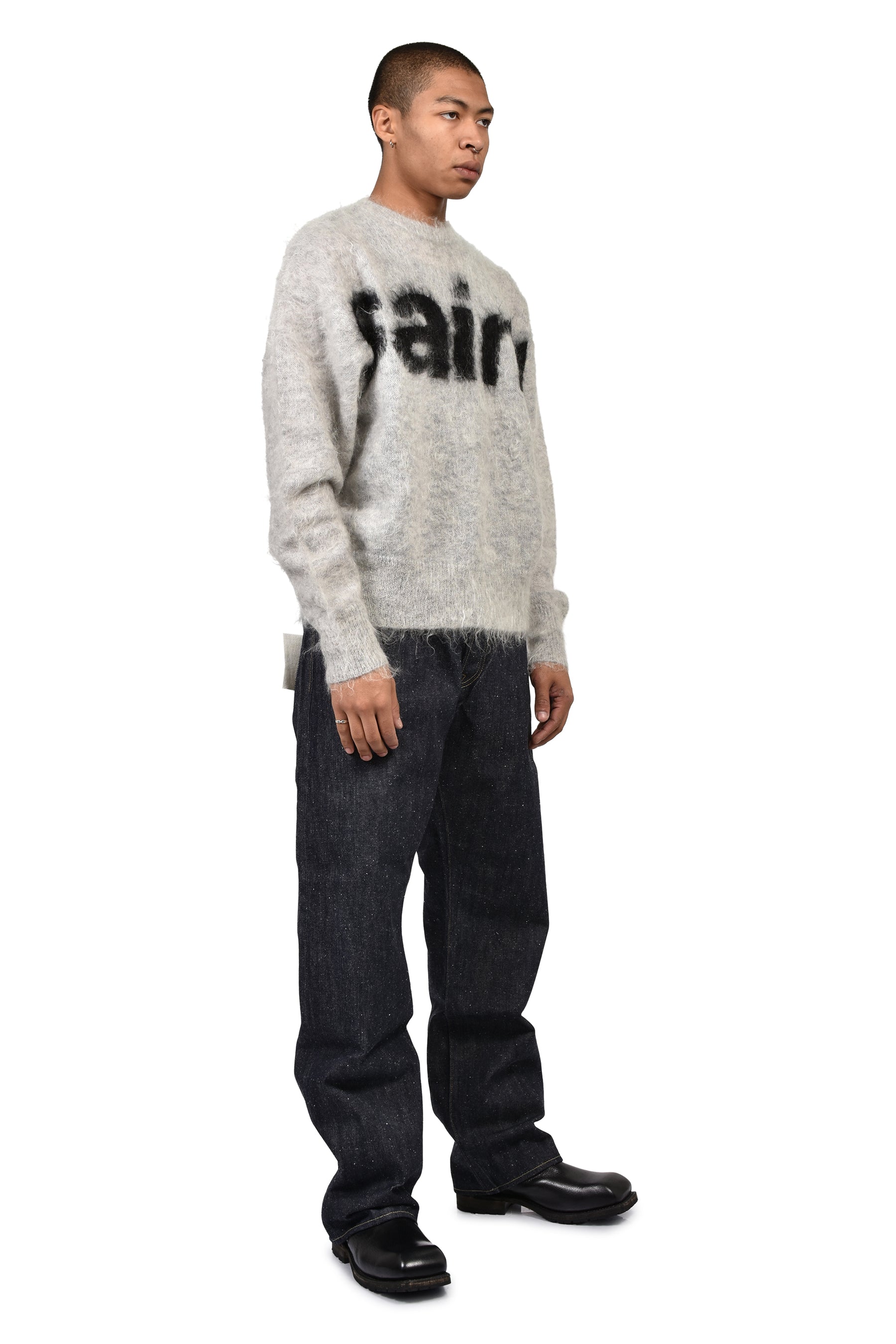 MOHAIR CREW KNIT/SAINT / GRY