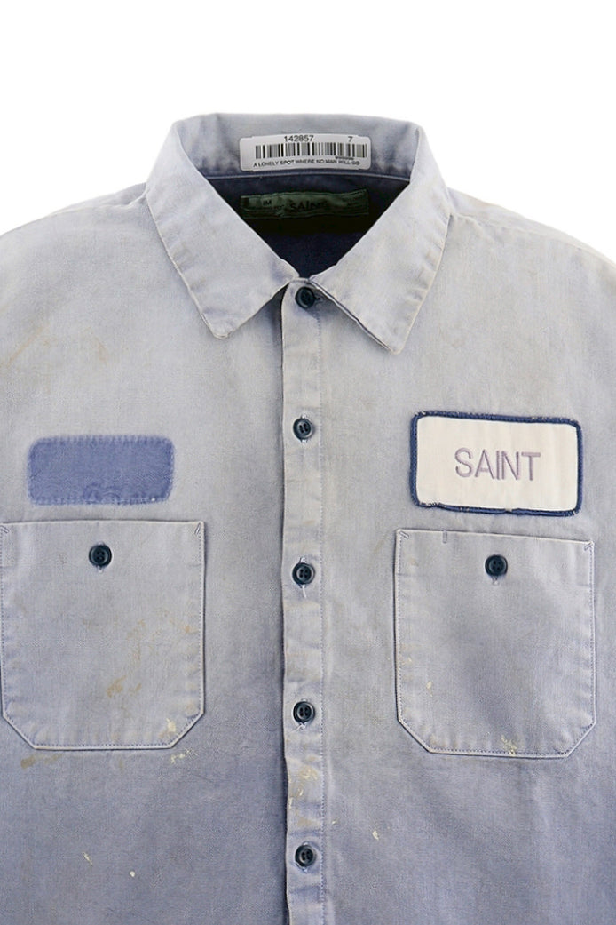 COTTON SHIRT/LINE / NVY