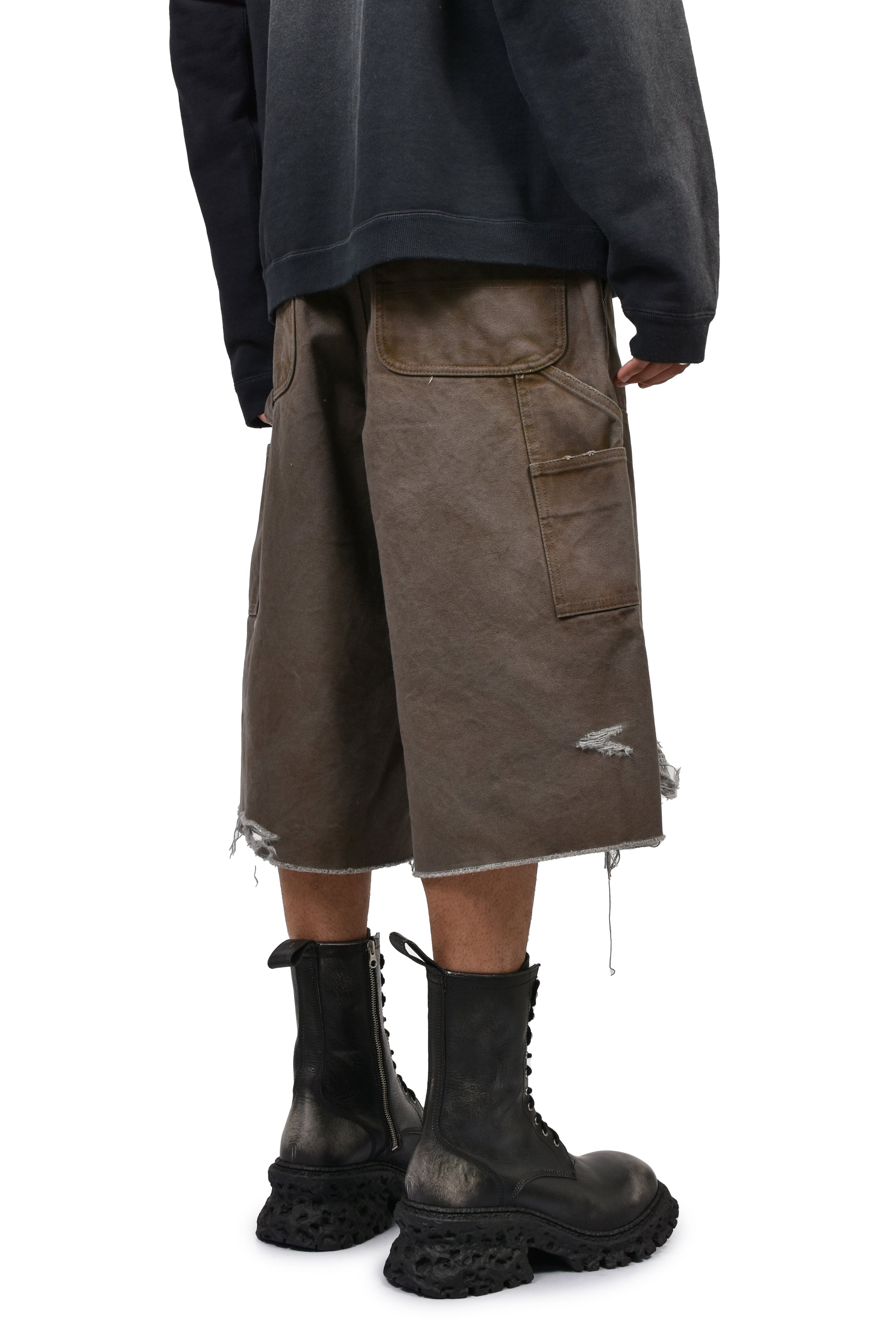 BORO DUCK PAINTER BERMUDA SHORTS / GRY