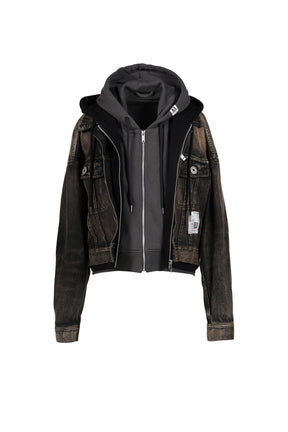 THREE LAYERED DENIM JACKET / BLK