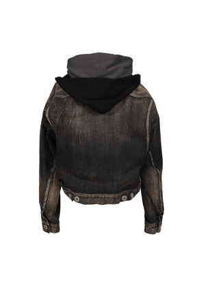 THREE LAYERED DENIM JACKET / BLK