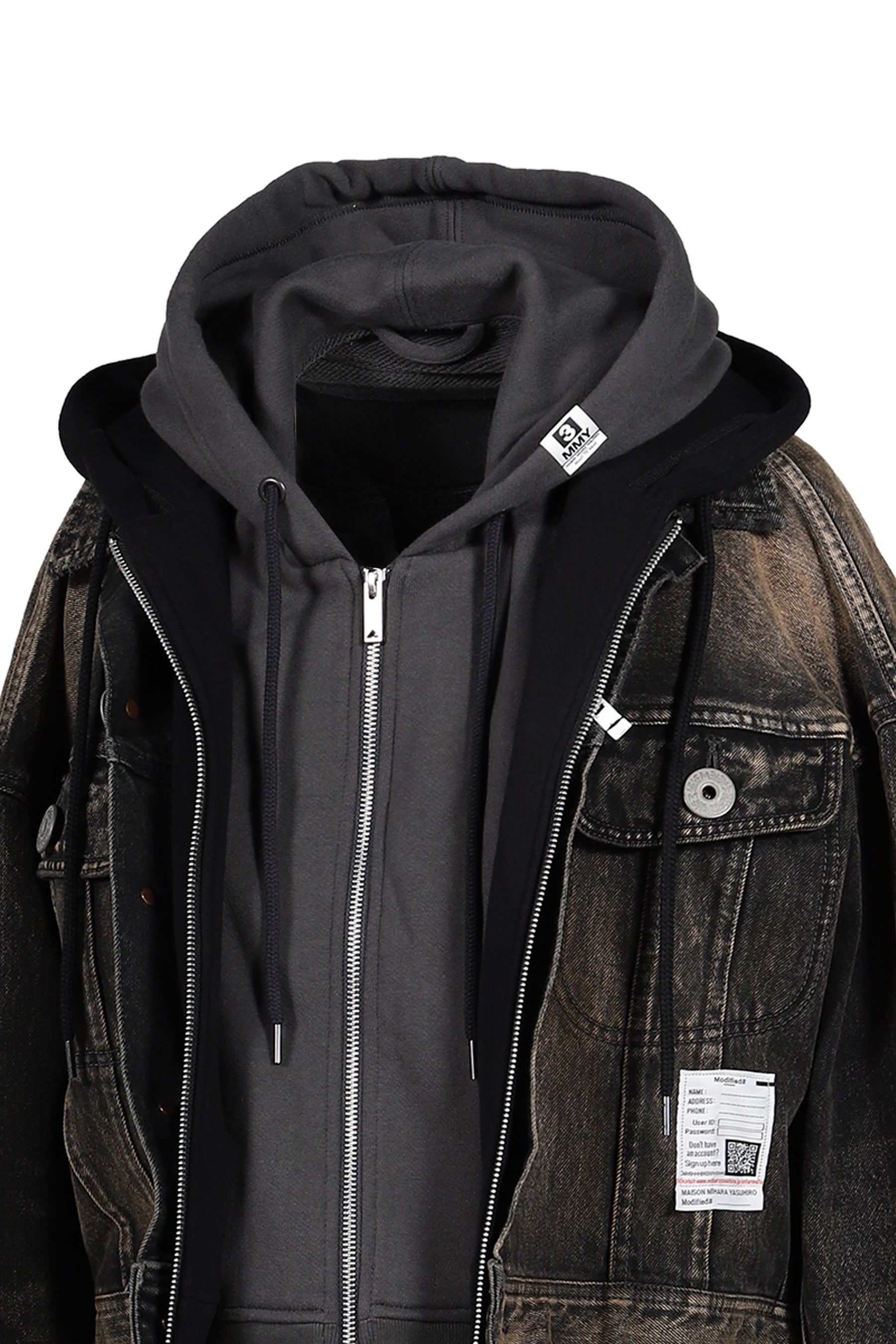 THREE LAYERED DENIM JACKET / BLK