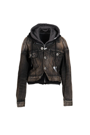 THREE LAYERED DENIM JACKET / BLK