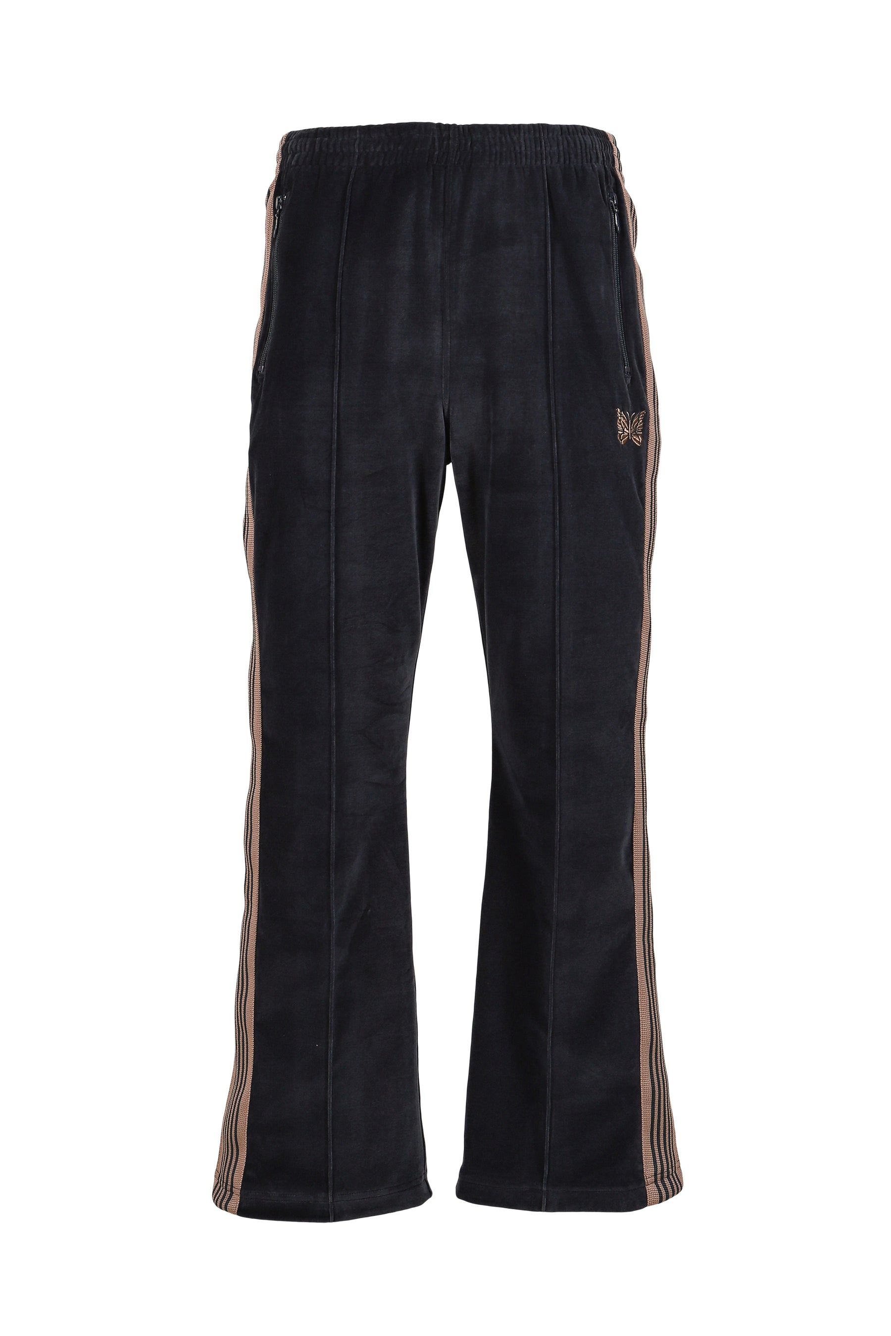 BOOT-CUT TRACK PANT - C/PE VELOUR / STEEL BLU