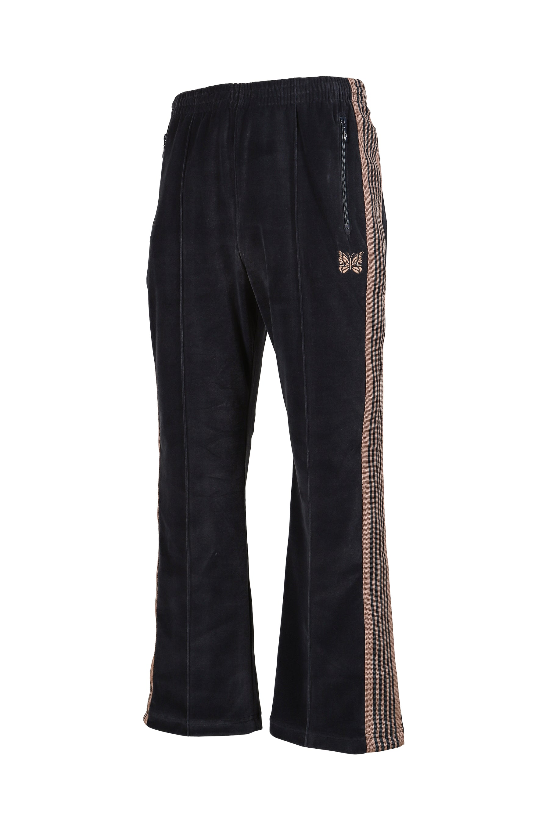 BOOT-CUT TRACK PANT - C/PE VELOUR / STEEL BLU