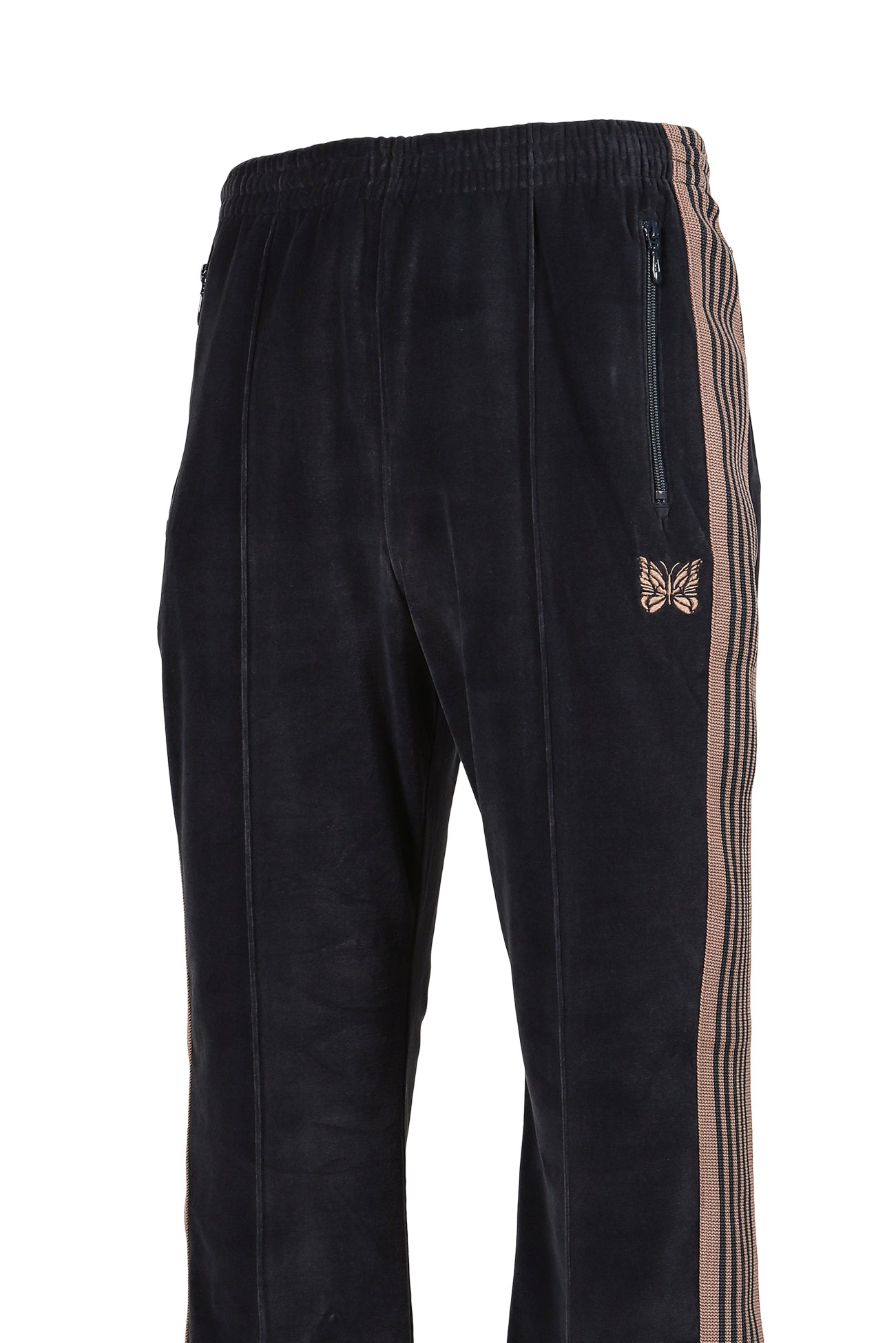 BOOT-CUT TRACK PANT - C/PE VELOUR / STEEL BLU