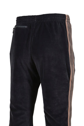 BOOT-CUT TRACK PANT - C/PE VELOUR / STEEL BLU