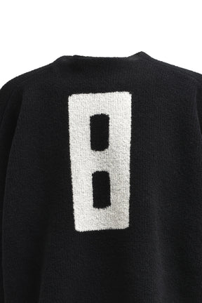 BOUCLE STRAIGHT NECK RELAXED SWEATER / BLK