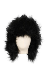FAUX-FUR AVIATOR HAT / BLK