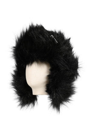 FAUX-FUR AVIATOR HAT / BLK