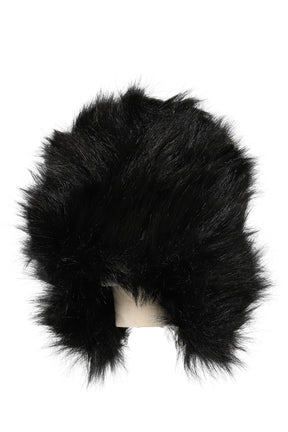 FAUX-FUR AVIATOR HAT / BLK