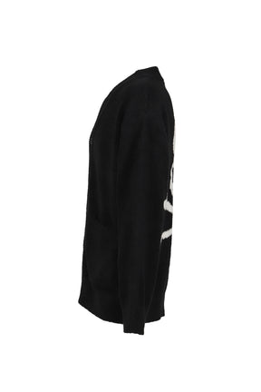 LOUNGE CARDIGAN / BLK X WHT