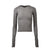 Rick Owens CROPPED HOODED RIB LS T / DUST