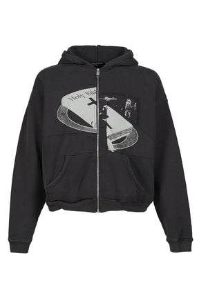 HOLY BIBLE "ASSEMBLAGE" BAGGY ZIP HOODIE / BLK 