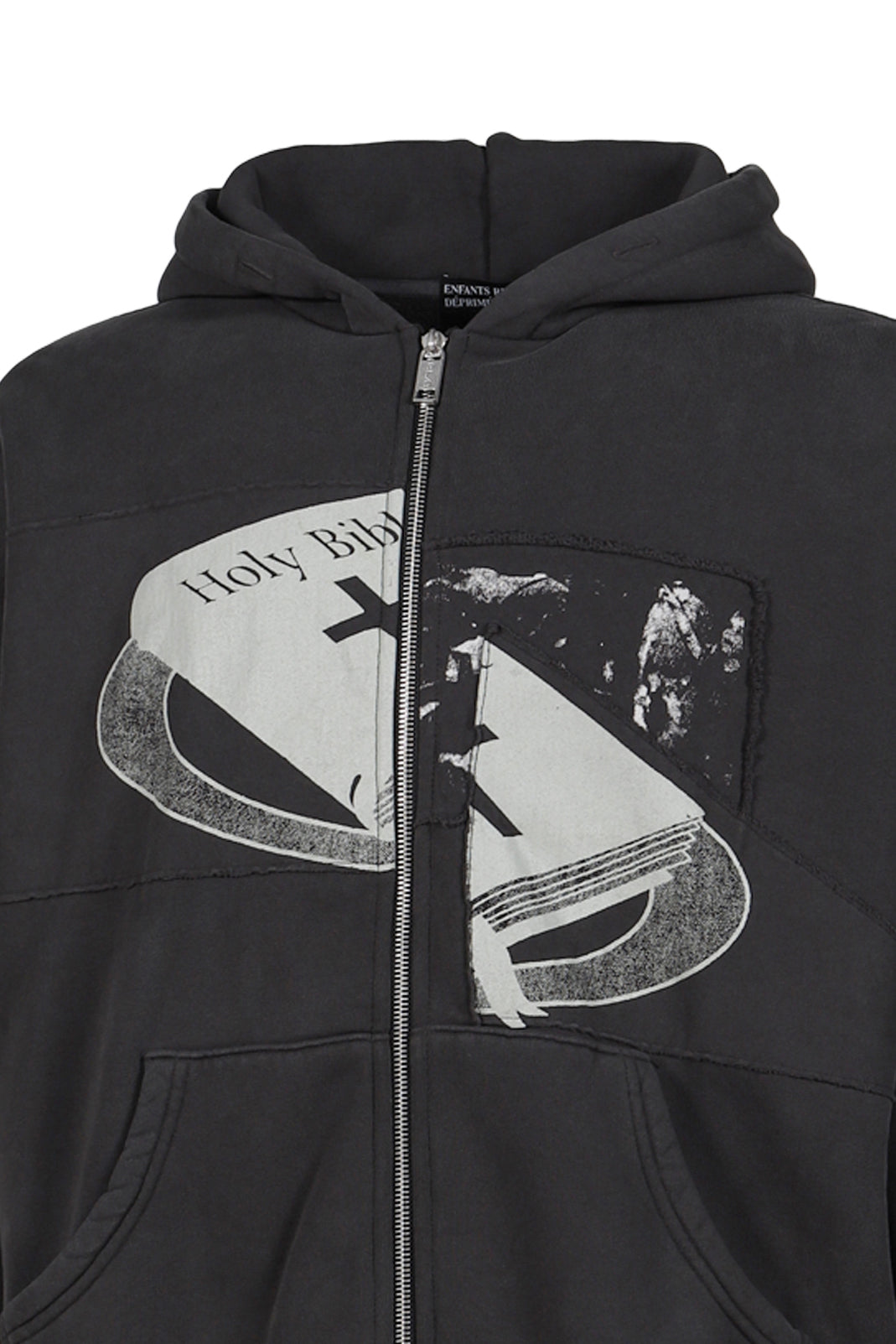 HOLY BIBLE "ASSEMBLAGE" BAGGY ZIP HOODIE / BLK 