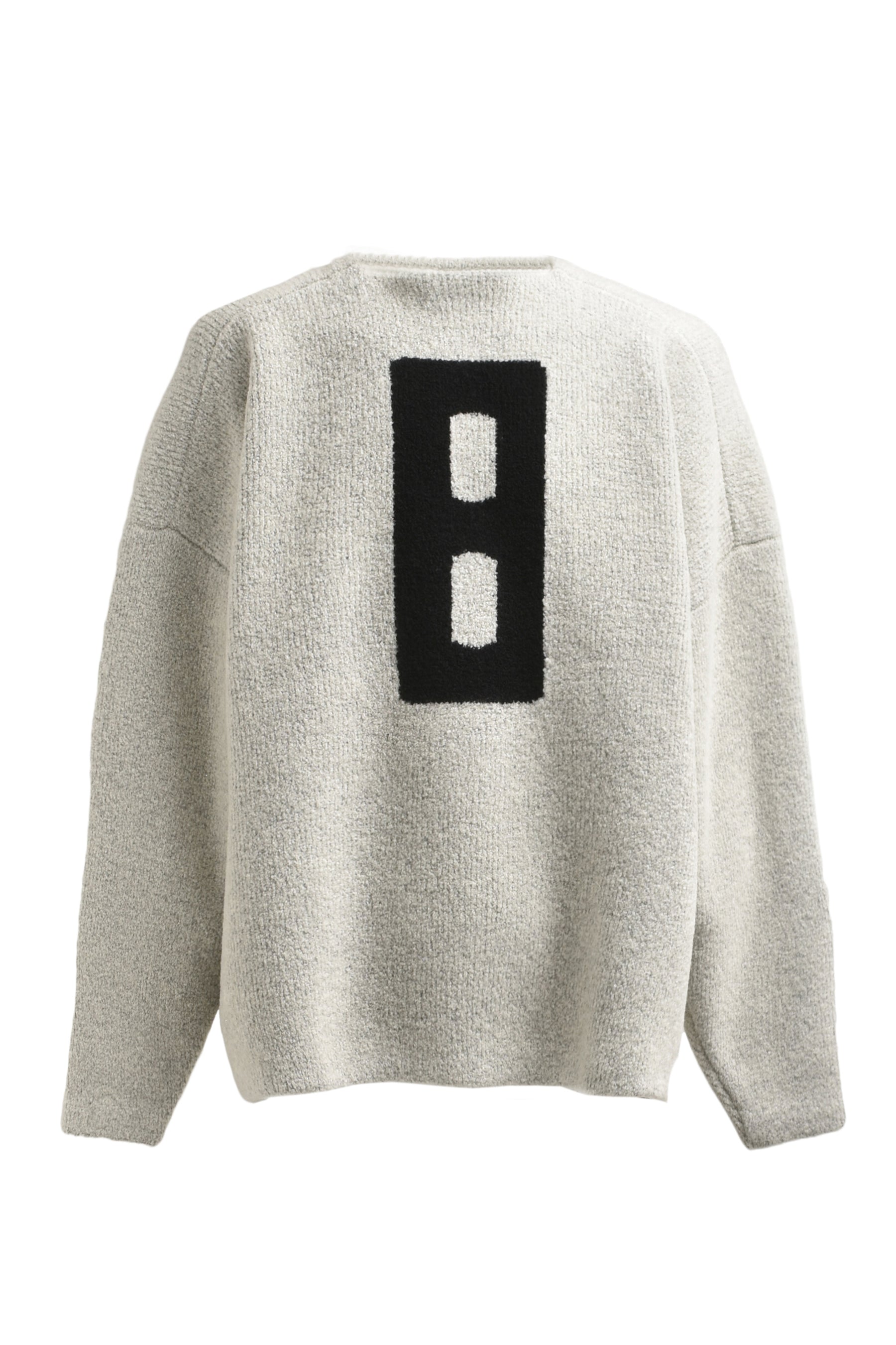 BOUCLE STRAIGHT NECK RELAXED SWEATER / DOVE GRY