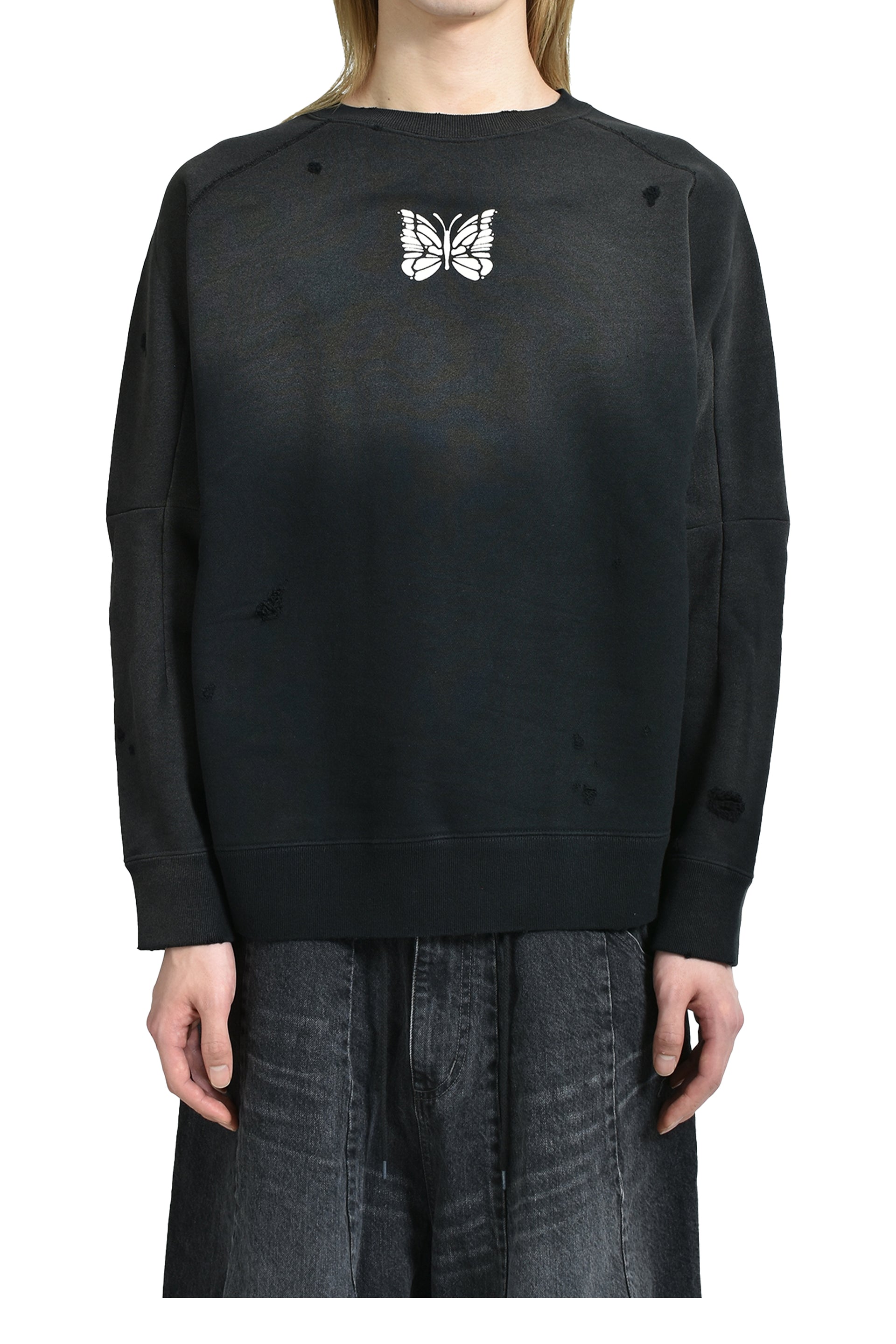 DECONSTRUCTED SWEAT SHIRT - COTTON FRENCH TERRY / BLK
