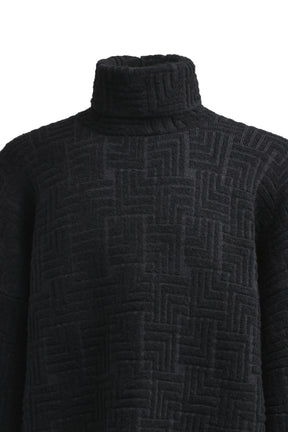STRAIGHT NECK RELAXED SWEATER / BLK