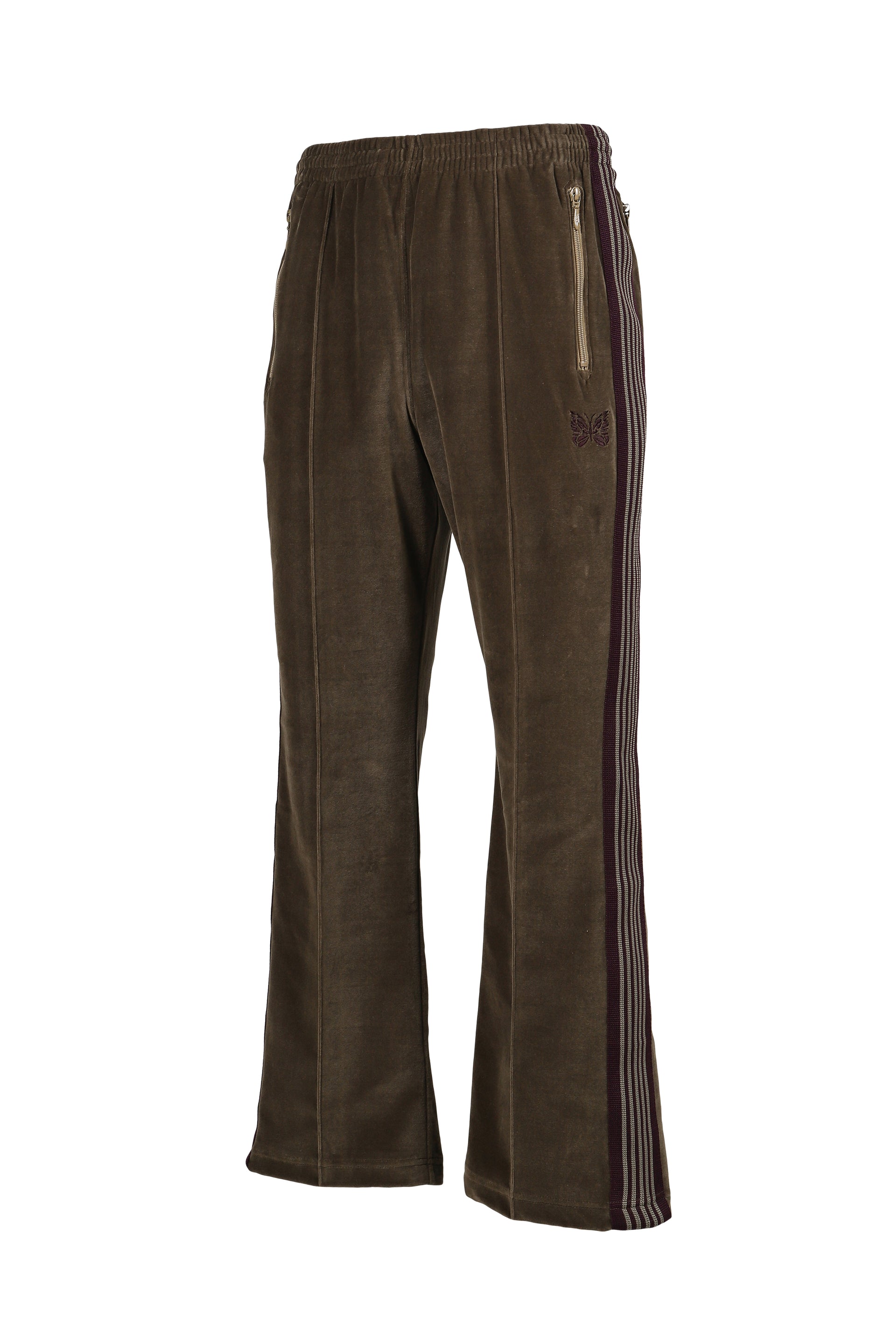 BOOT-CUT TRACK PANT - C/PE VELOUR / TAUPE