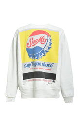 CRW NECK SWT/VAGUE ABUSE / WHT