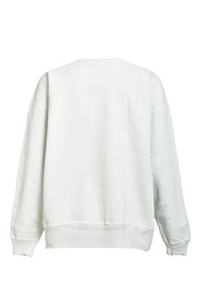 CRW NECK SWT/VAGUE ABUSE / WHT