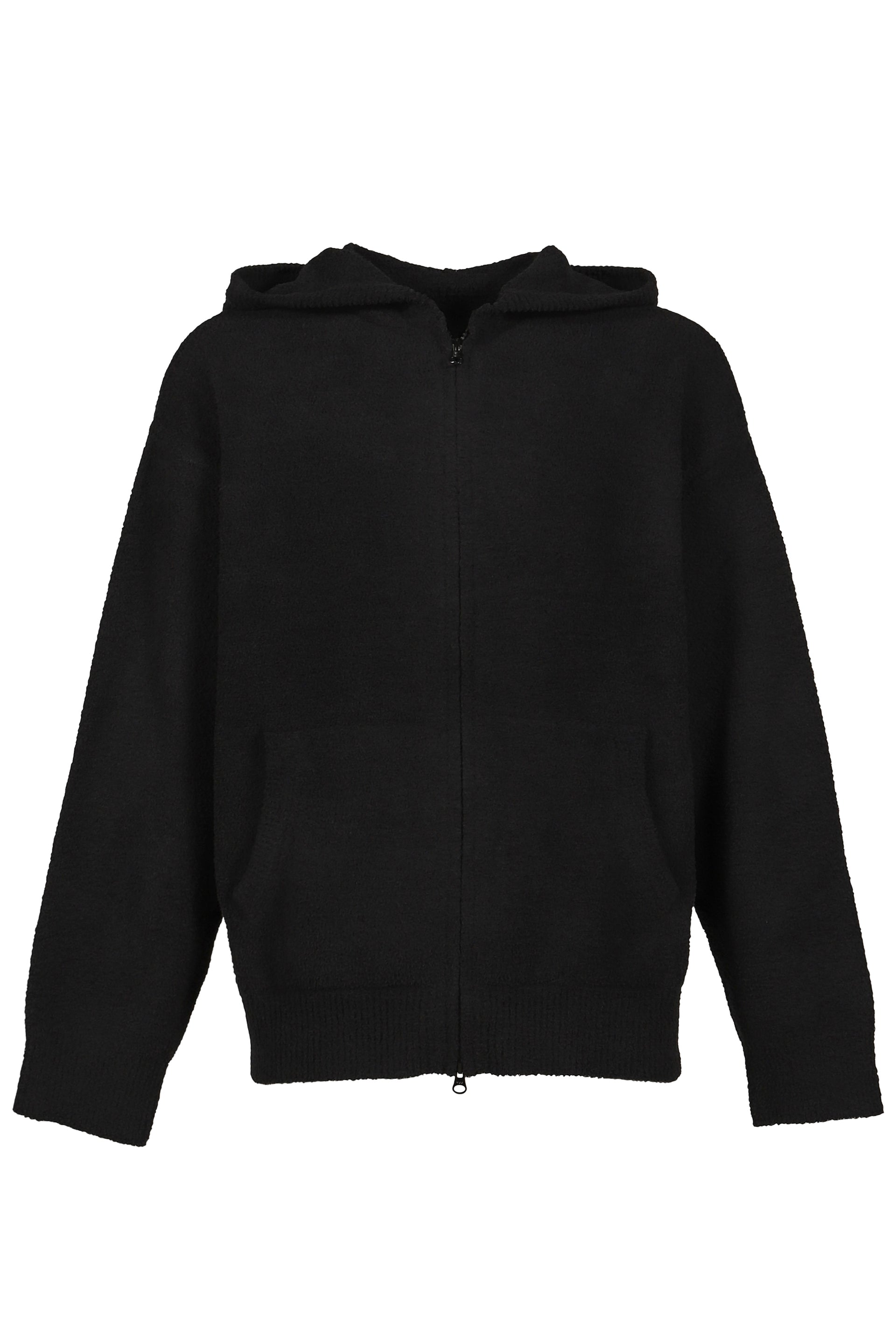 LOUNGE ZIP-UP HOODIE / BLK X WHT